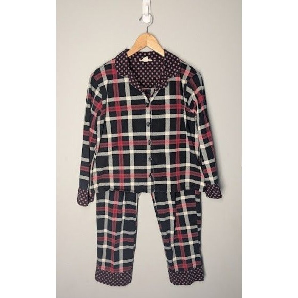 Vera Bradley Womens Medium Cotton Pajamas PJ Prep Cottage Holiday Plaid